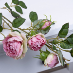 роза кустовая искусственная розовая powder pink green