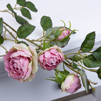 роза кустовая искусственная розовая powder pink green