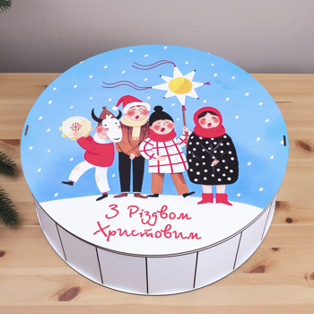 Коробка круглая 40см "коляда"
