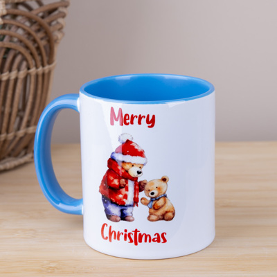 Чашка керамічна merry christmas з ведмедиком