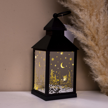 Фонарь LED с рисунком на окнах (зимняя ночь)