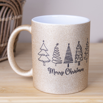 Чашка глиттер "merry christmas"
