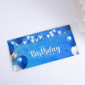 конверт для денег "HAPPY BIRTHDAY" голубой