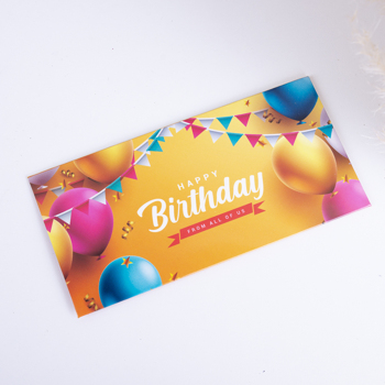 конверт для денег "HAPPY BIRTHDAY" желтый