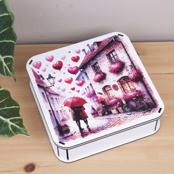 Коробка квадратна 19,5 см "прогулянка"