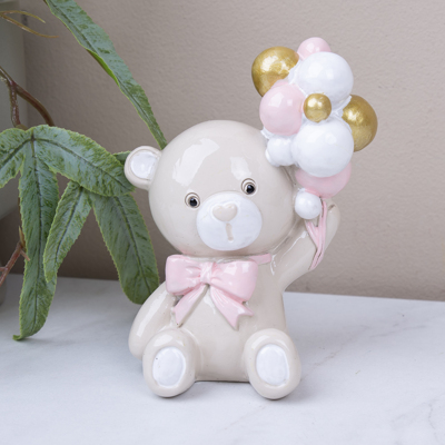 статуетка ведмедик з рожевими кульками