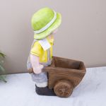 Фигурка мальчик-садовник с кашпо