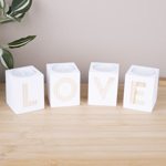 Подсвечник деревянный (набор 4 шт) love
