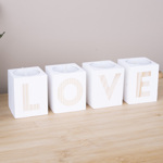 Подсвечник деревянный (набор 4 шт) love