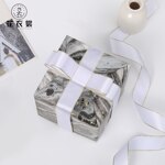 Лента атласная белая с золотым краем 2.5 см * 35 ярдов