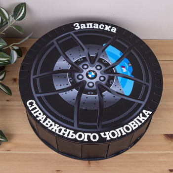 Коробка круглая 33 см черная запаска для мужчины