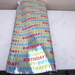 папір металік 70см * 10м. happy birthday