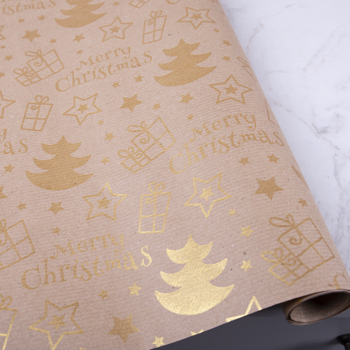 Бумага 2м крафтовая Merry Christmas