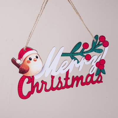 підвіска новорічна з пташкою "Merry Cristmas"