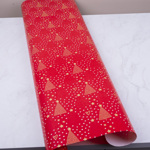 бумага подарочная 1,5м*70 см золотые елочки на красном
