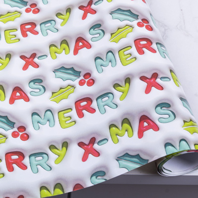 бумага подарочная 1,5м*70 см MERRY X-MAS