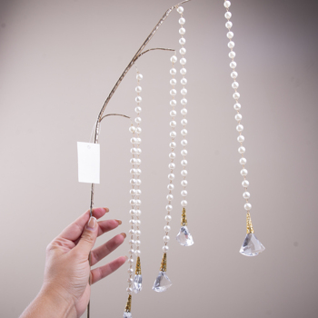 Гілка декоративна з підвісними діамантами штучними