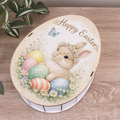 Коробка 28 см дерев'яна кіндер "Happy Easter"
