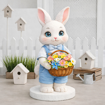 100 см пенопластовая фигура Кролик с корзиной цветов с логотипом