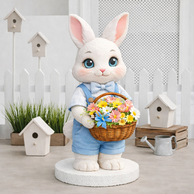 100 см пенопластовая фигура Кролик с корзиной цветов