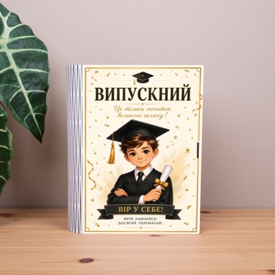 Коробка-книга Випускний з хлопчиком Коробка-книга Випускний з хлопчиком