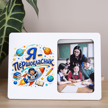 Фоторамка 9х13см "Я - першокласник" для школи Фоторамка 9х13см "Я - першокласник" для школи