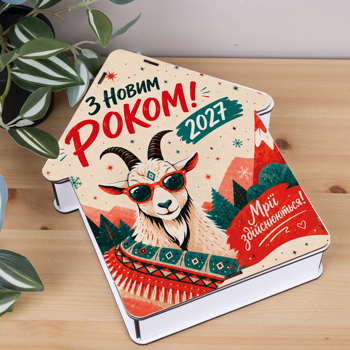 Коробка-хатка размер S "С Новым годом 2027!" Коробка-хатка размер S "С Новым годом 2027!"