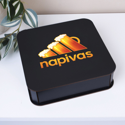 коробка квадратная 19,5 см черная "Napivas"