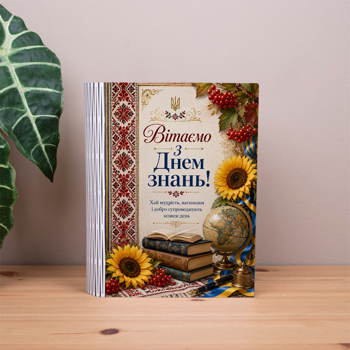 коробка-книга "Вітаємо з Днем знань!" в українському стилі
