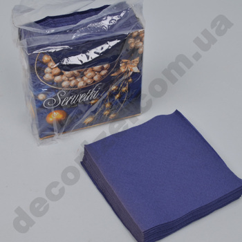 салфетки 33*33см в коробке однослойные (75шт) синие