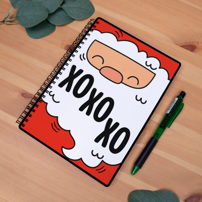 Блокнот А5 белый "Хо хо хо" с Сантой