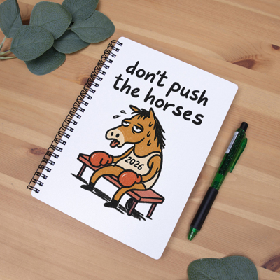 Блокнот А5 білий "Don't push the horses"