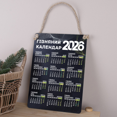 деревянная табличка-постер 30х21см "Говняный календарь" 2026