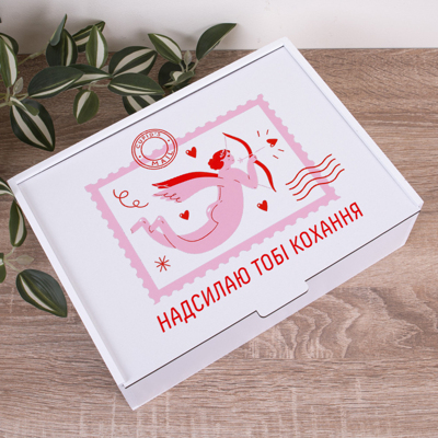 коробка прямоугольная 29 см подарочная открытка "Отправляю тебе любовь"