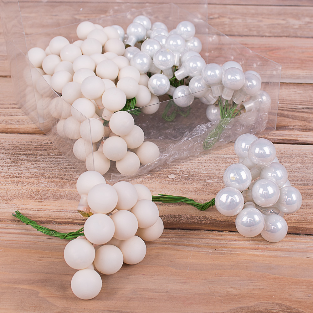 шарики на проволоке из стекла (white )