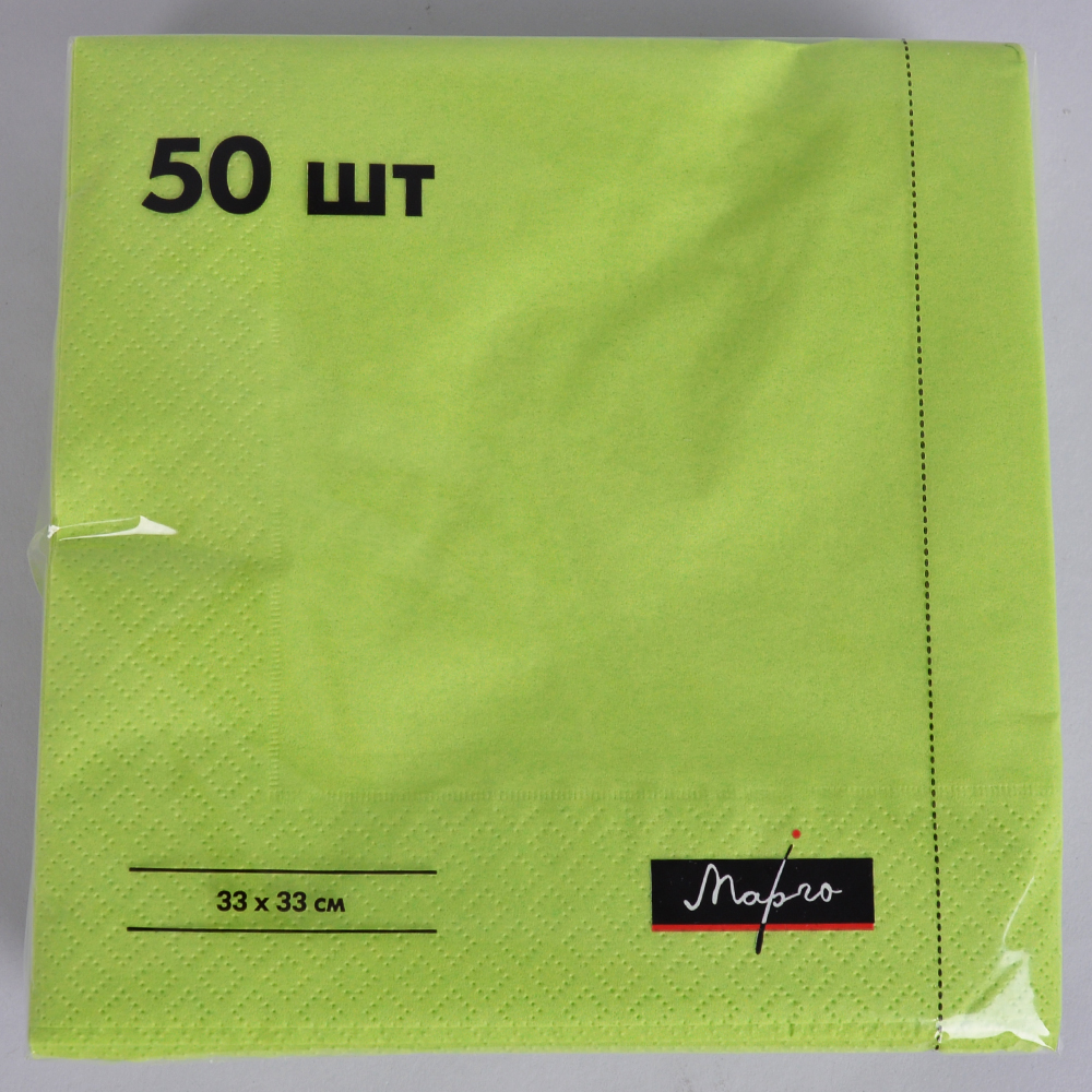 салфетки 33*33см однотонные двухслойные (50шт)