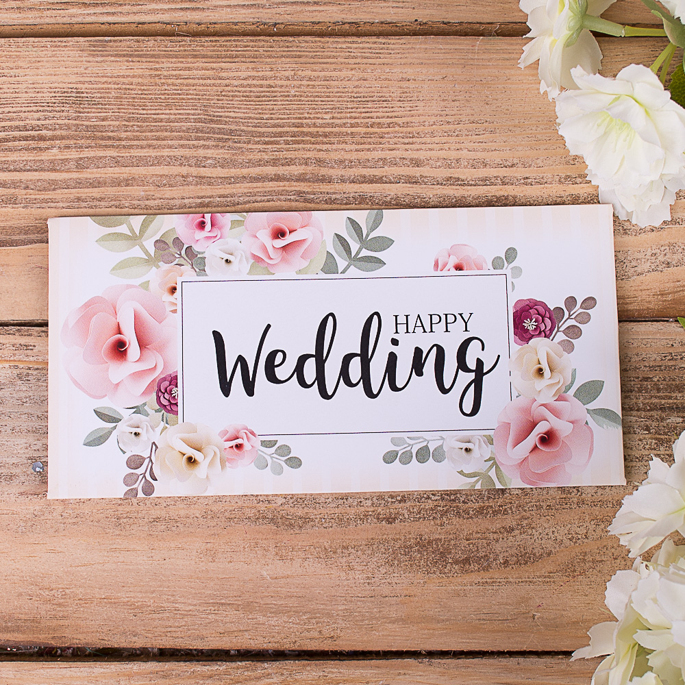 конверт для денег "happy wedding"