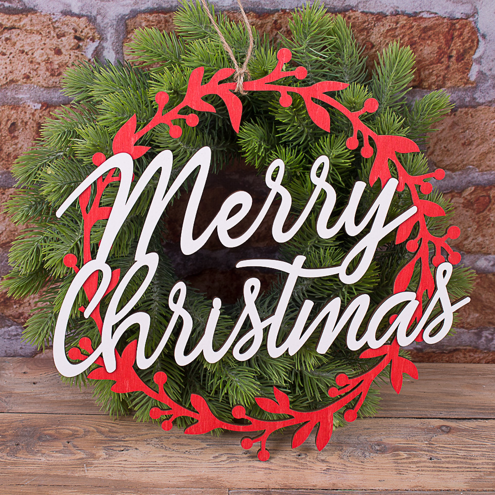подвеска - веночек merry christmas