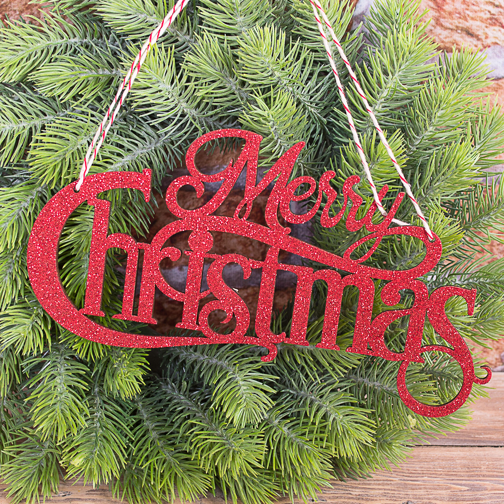 Новогодняя подвеска" Merry Christmas"  в блесках