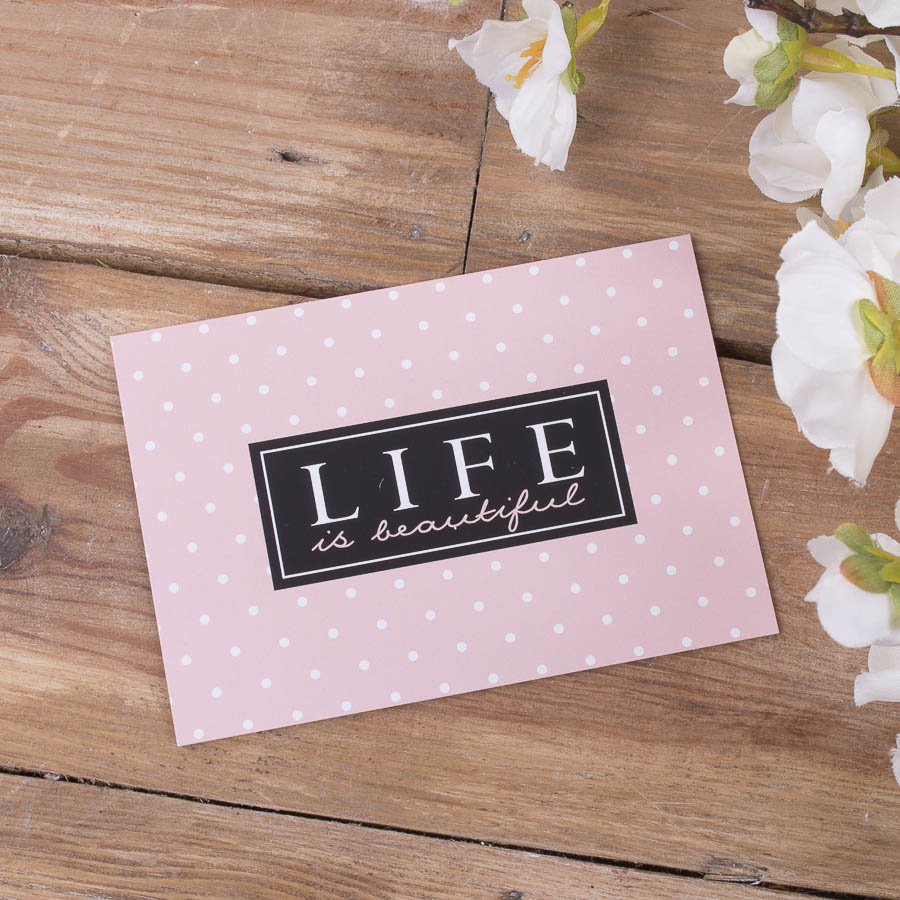 открытка мини  "life is beautiful"