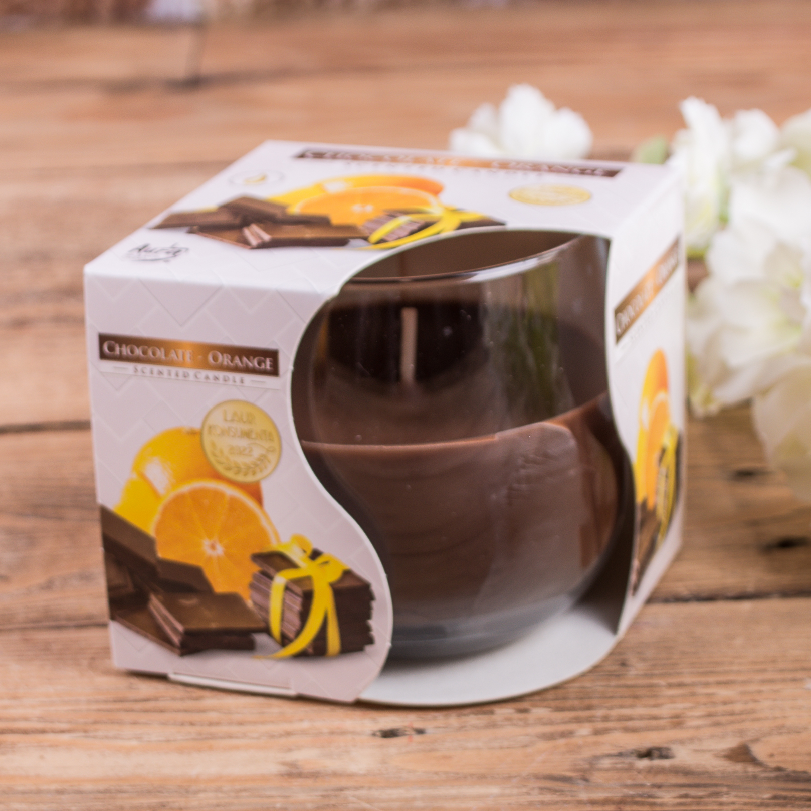 Арома свеча в стакане «chocolate-orange»