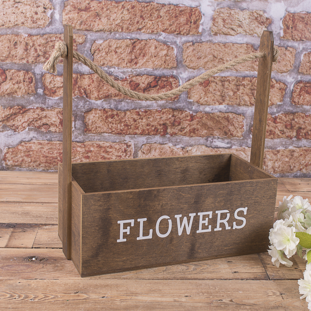 ящик деревянный "flowers" коричневый