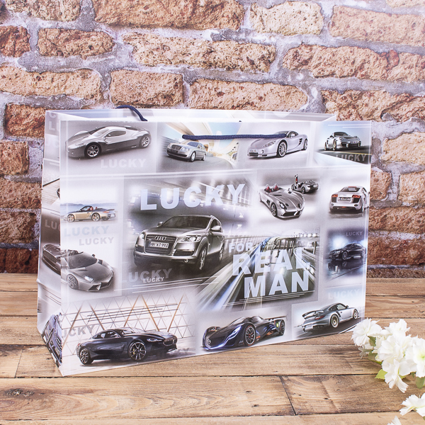 подарочный пакет 45*31*15 "real men"