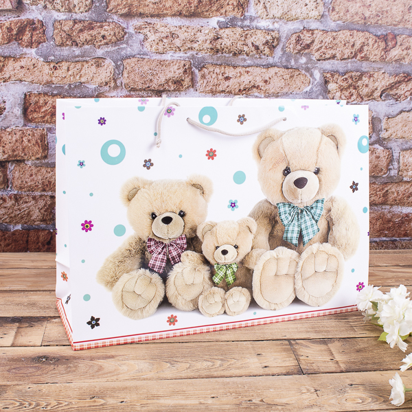 подарочный пакет 45*31*15 "мишки"