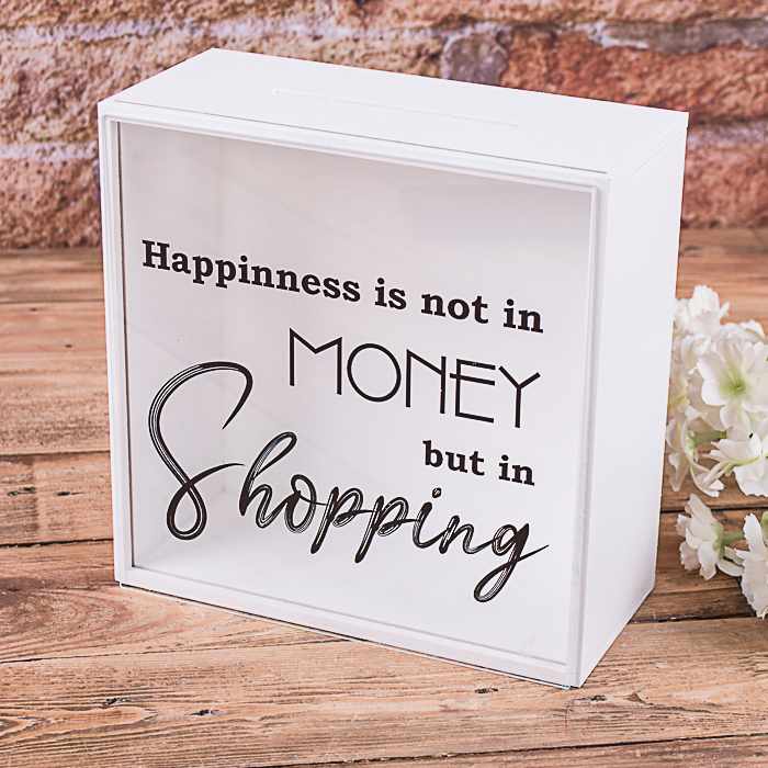 копилка с прозрачной стенкой Happinness Shoping