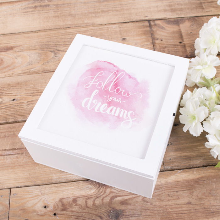 шкатулка квадратна " Follow your dreams"