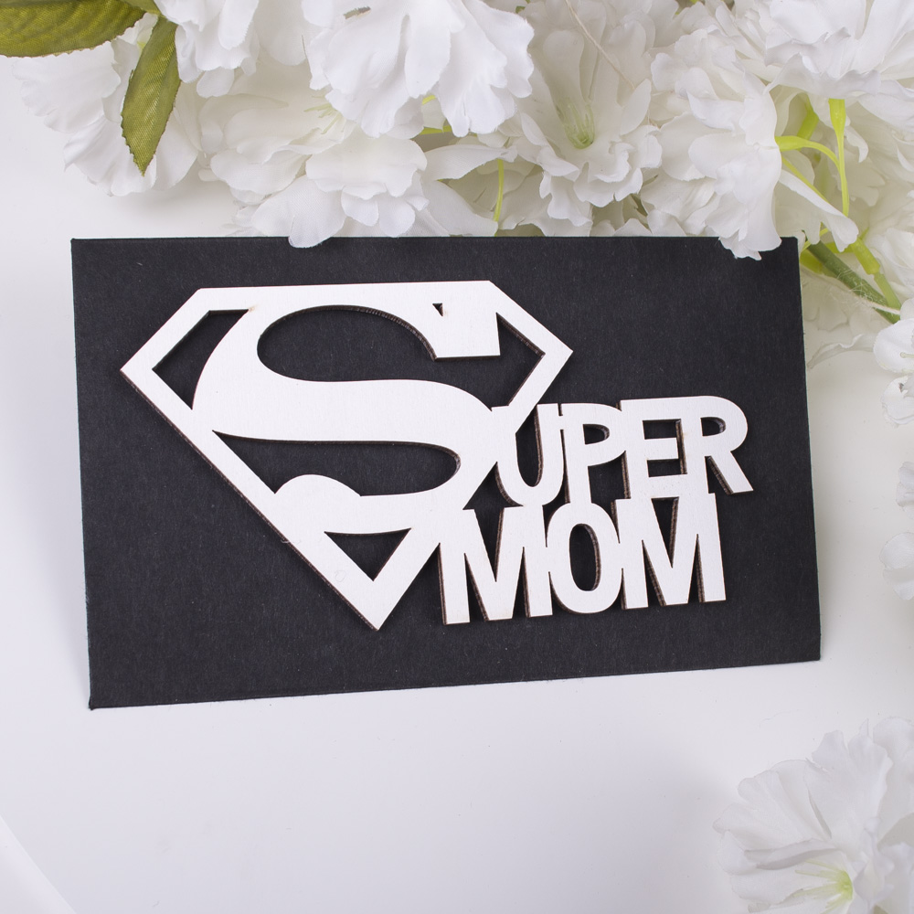 конверт с топером "super mom"
