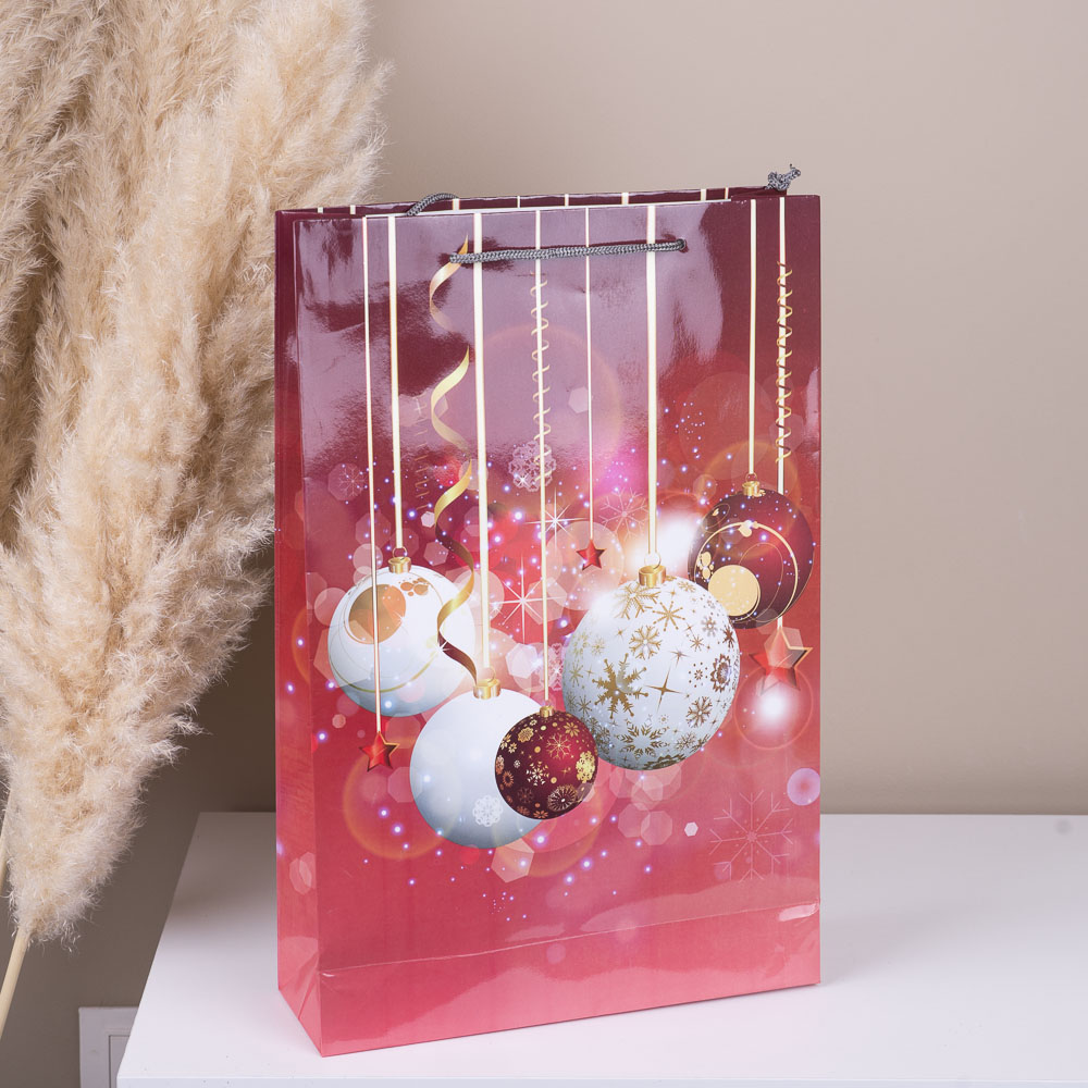 пакет подарунковий 25*38*8 "білі кулі"
