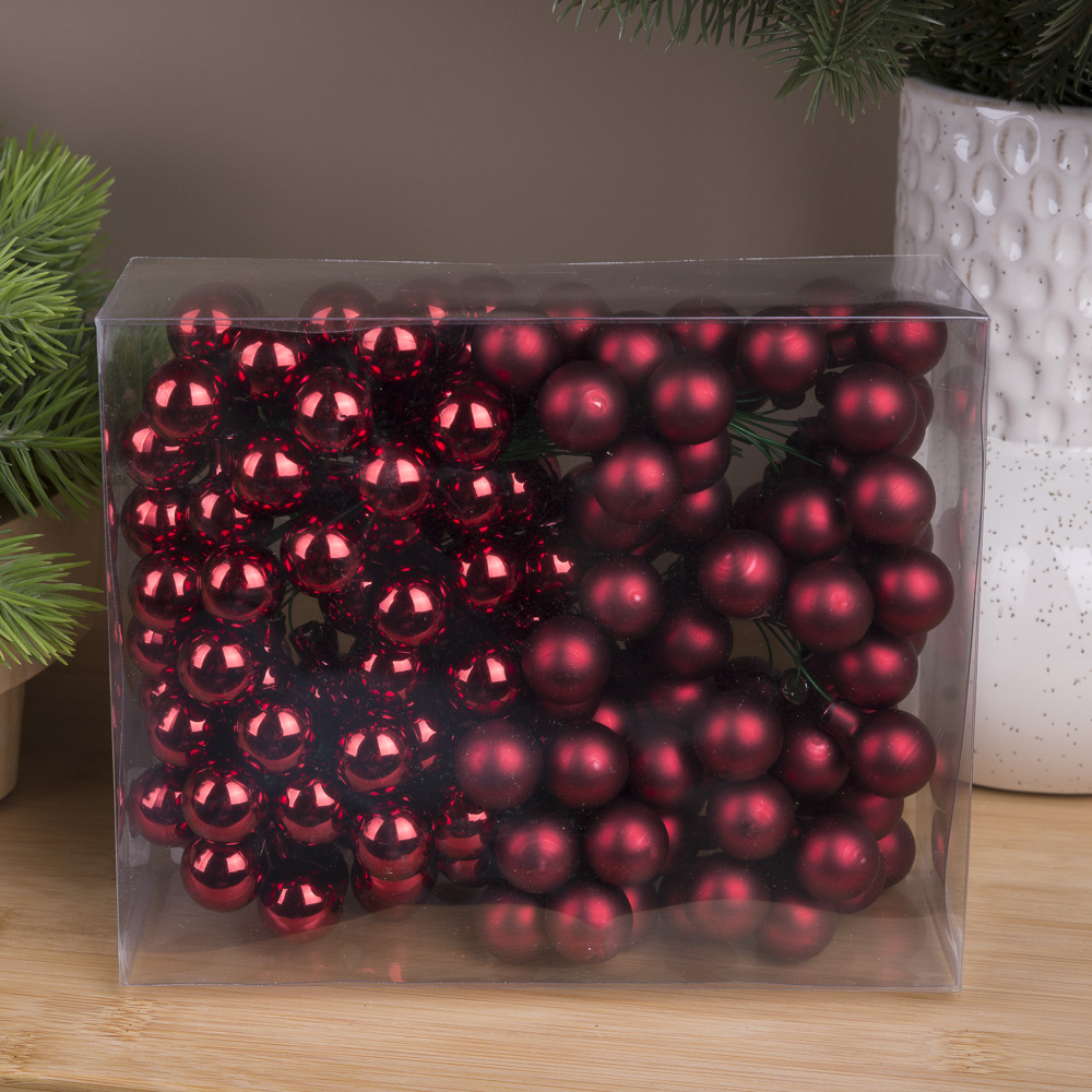 шарики на проволоке из стекла (dark red)