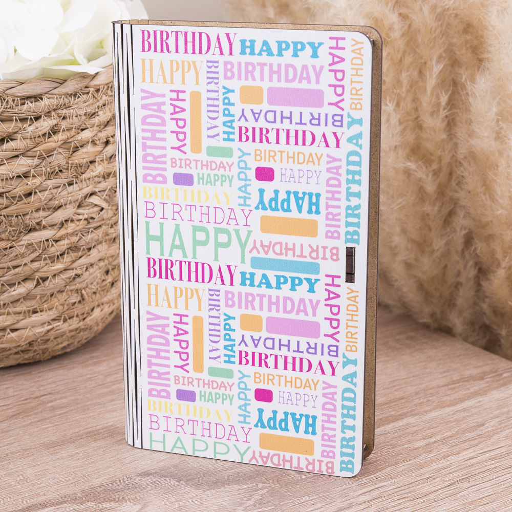 подарочная коробка-конверт деревянная "Happy birthday"